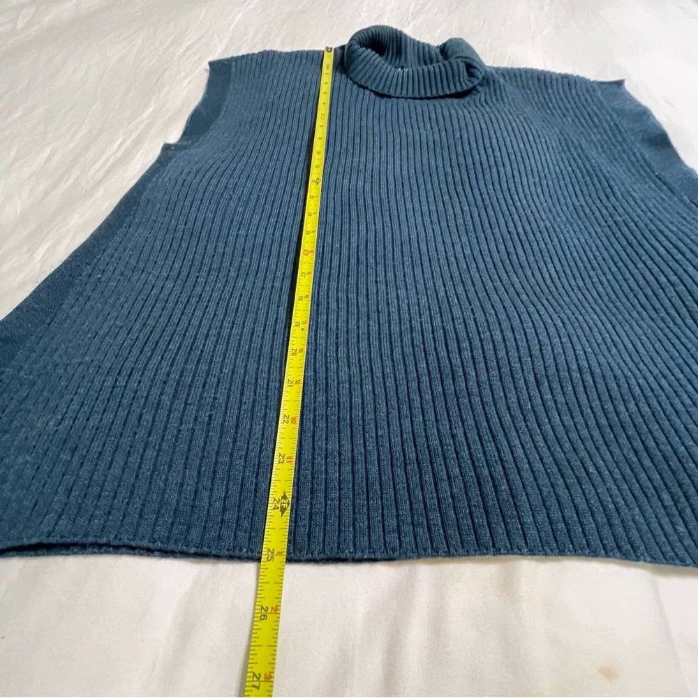 EILEEN FISHER Ribbed Turtleneck‎ Wool Tank In Alpine L - Picture 12 of 16